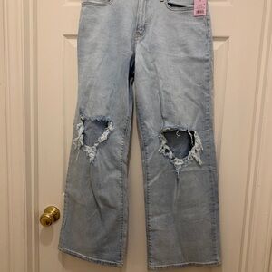 Wild Fable Light Blue Ripped Wide Leg Jeans